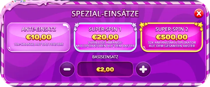 Sugar Rush Super Scatter Einsatzmodi Ante Super Spin